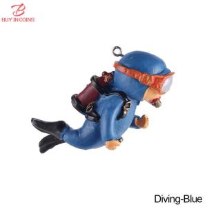 BC 1pc Aquarium Accessories Simulated Diver Resin Floating Aquarium Ornaments Interesting Decor Fish Tank Landscaping Decoration Toy Pendant