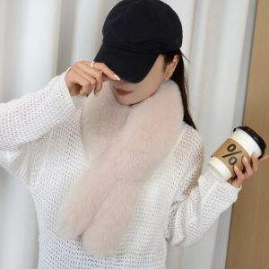 OURTOUR Thicken Fluffy Fur Scarf Soft Plush Solid Color Warm Neckerchief Autumn Winter Cold Resistant Neck Covers Neck Warmers