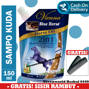 Vienna Blue Horse Shampoo Kuda Pemanjang Rambut 150 ml Pouch Original BPOM Penumbuh Rambut