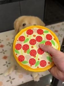 Sacesr Soft Dog Plush Flying Disc Colorful Bite-ResistantSqueak Toy Cartoon Teeth Grinding Puppy Chew Toy Outdoor Sport R7Q2P