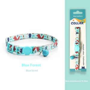 Dây đeo cổ mèo họa tiết lưới sành điệu với khóa an toàn và chuông-Phụ Kiện Thú Cưng thời trang cho mèo