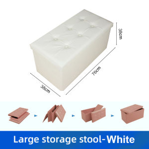 Ottoman Household Rectangular Folding Sofa Stool Leather Waterproof Durable Storage Organizer Storage Stool Foot Stool Changing Shoe Stool