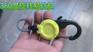 Retractable Keychain Carabiner Badge Holder Steel Wire Rope Buckle Key Holder with 25.6inch Steel Retractable Cord