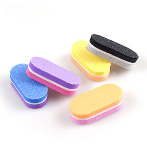 10-50X Double-sided Mini Nail Sponge Files Oval Shaped Non-flaking Buffing Sanding Nails File for Nail Buffer Files Block Polishing Pedicure Manicure Polish Tools
