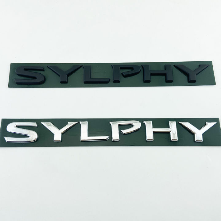 Letter emblem for New SYLPHY NISSAN BLUEBIRD SYLPHY Rear logo Car back sticker Trunk badge English model sign Car Decoration silver