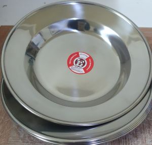 จานสแตนเลส ขนาด 9 นิ้ว แพ็ค 6ใบ