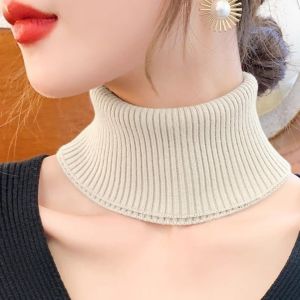ADAM Knitted High Collar Scarf Detachable Windproof Neck Warmer Fake Collar Women