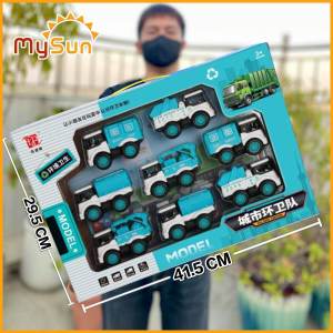 Xe chở rác mini đồ chơi cho bé mô hình xe ô tô chở rác xe vệ sinh môi trường MySun