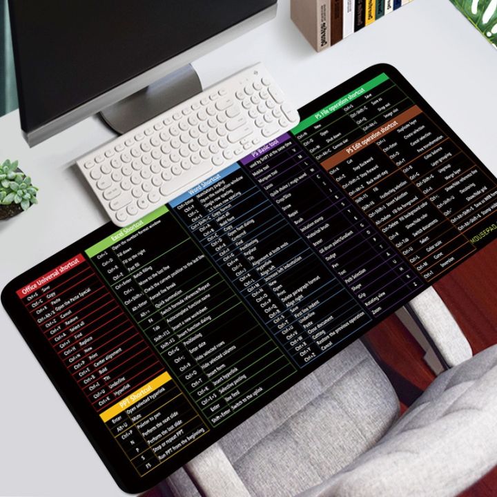 Waterproof Shortcut Keys Mouse Pad Desk Pad Large Mouse Mat for ...