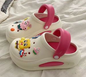 รองเท้าหัวโตผญ รองเท้าแฟชั่นส้นตึกผู้หญิง  ลําลอง EVA พื้นหนา 6เซน น้ำหนักเบา ระบายอากาศได้ดีเเละพื้นนุ่มมาก (สินค้าพร้อมจัดส่ง)