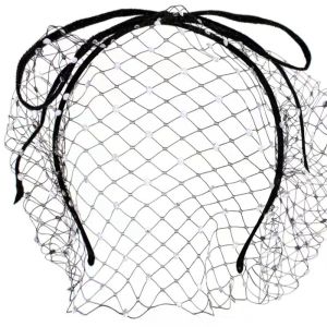 NEEUJ Nơ Băng đô nơ Lưới đen Vải Băng đô kim cương giả Hoài cổ Đạo cụ chụp ảnh cưới Vòng Cài Tóc Mạng Che cô dâu Nữ