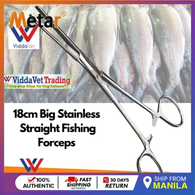 COD+Local+ReadyStock Metar 18 cm Forceps Straight Big Stainless Veterinary Hemostatic Surgical Tools 7.5 Fish deboning Forcep stainless forceps