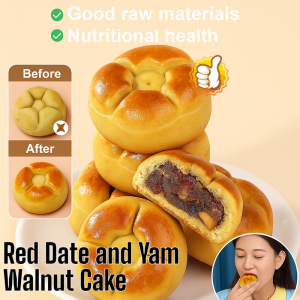 320g Red Date And Yam Walnut Cake Fat-lowering Weight-loss Blood Nourishing Pastry Healthy Snack
