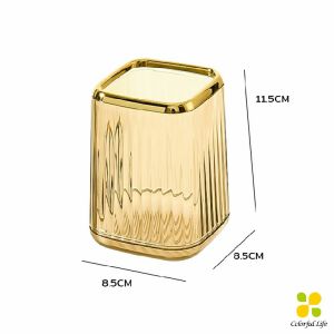 CLM กล่องเก็บแปรงแต่งหน้า แบบใส เก็บอุปรณ์กรการเขียนได้ Makeup brush holder