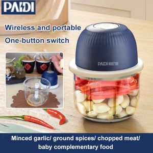 qiongceqq Home Wireless Cooking Machine Portable Garlic Minced Meat Crusher