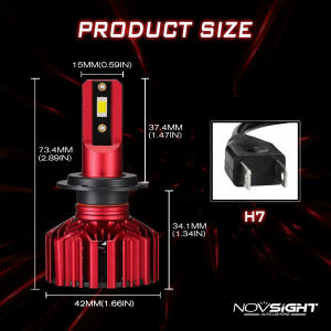 Đèn Pha LED Ô Tô 2 Bóng Novsight N11 9005(HB3) 9006(HB4) H1 H3 H4 H7 H11 Bộ Đèn Pha LED Bộ Đèn Pha LED Chùm Cao/Chùm Thấp Chùm Cao 6000K 60W 10000LM Cắm và Chạy Bảo Hành 2 Năm Gói Thư