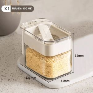 Lọ đựng gia vị thủy tinh FEEKA kèm thìa sang trọng hũ thủy tinh đựng gia vị nhà bếp cao cấp 300ml