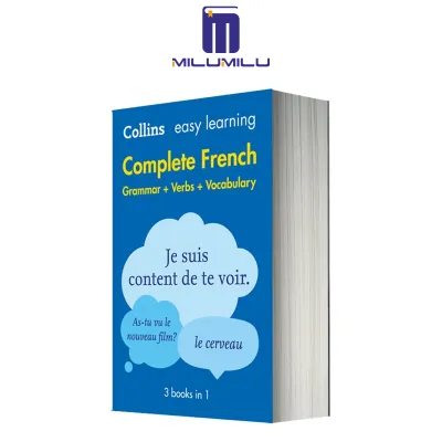 Easy Learning French Complete Grammar Verbs And Vocabulary (3 Books In 1): Trusted Support For Learning (Collins Easy Learning) Paperback by Collins Dictionaries Original English Books