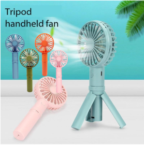 super strong Fan USB Charging Tripod Handheld Fan with LED Color Lights High Wind Power Silent Fan