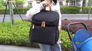 Diaper Backpack [READY STOCK] Lattice Mommy Bag Water Resistant Large Capacity Anti-Theft Backpack Beg Lampin Susu Bayi