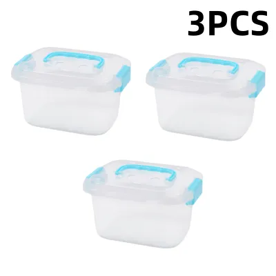 Transparent Storage Box Photos Small Card Classification Desktop Drawer Organizer Stationery Storage Container Handle Storage Box Toy Storage Box Cosmetics Storage Box