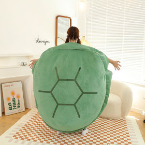 Giant Turtle Shell Plush Cushion Fun Wearable Tortoise Shell Back Cushion Soft Sofa Decorative Plush Throw Pillow Birthday Gifts