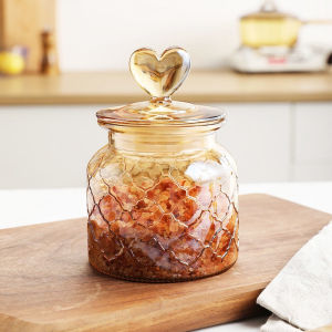 Sealed glass jar cookie food storage container spice bottle