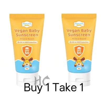 【Set of 3pcs】Moose Gear Baby Vegan Sunscreen 50g with SPF50 Water & Sweat Resistant (NO WHITE CAST)