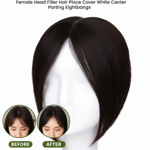 X23080802CBRepairing Dragon Beard Bangs Wig Piece for All Seasons Suitable for Everyone Covers Gray Hair Voluminous Realistic Hair Perfect for High Hairlines and Face Shaping