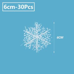 CPY 30PCS  Christmas Snowflake Ornaments  Christmas Tree Hanging Decoration Xmas Artificial Snow Decor