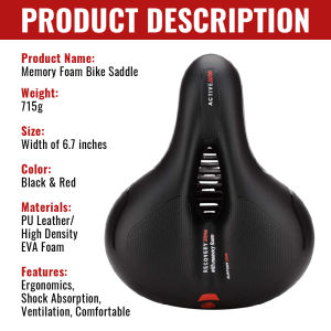 UltimateSup Memory Foam Bike Saddle | Comfortable Bicycle Saddle With Integrated 5-Zone-Concept | For Trekking Bikes