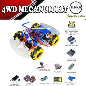 ELEXHUB 4WD MECANUM KIT Aluminum Chassis with Bluetooth