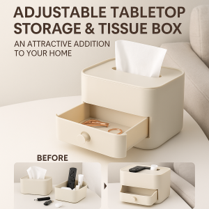 Liftable Tissue Storage Box Large Capacity Height Adjustable Paper Towel Case Automatic Lift Extendable Napkin Holder