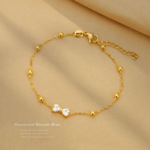 24K Saudi Gold Nasasangla pawnable 100% Original Bow zircon birthstone bracelet tauco bracelet 4rounds 10k gold for women for girl kids gift