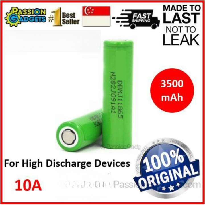 MJ1 3500mAh 18650 Battery Flat Top Lithium Ion 3.7V Li-ion Rechargeable ...