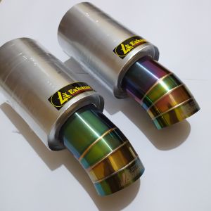 Knalpot mobil JS racing pelangi bass kering gahar jazz brio agya ayla calya sigra avanza xenia vios dll