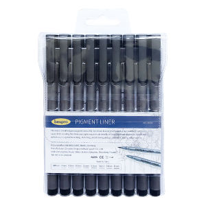 Bút STA 8050 Fine Line Cái/bộ 9 Miếng Lót Màu Chuyên Nghiệp Bút Đánh Dấu Mực Nghệ Thuật Micron Dụng Cụ Bút Có Móc Để Vẽ Phác Họa Bút Kẻ Kẻ Dòng Truyện Tranh Micron