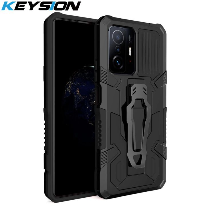 Keysion Shockproof Armor Case For Xiaomi Mi 11t 11t Pro 5g 10t Siliconepc Stand Back Clip Phone 5688