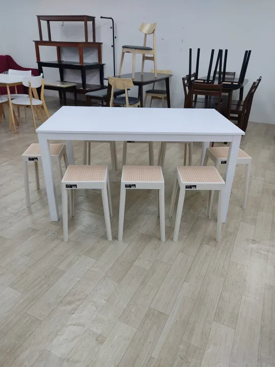 EWJ%20-%203600%209999/9984/9986%20Dining%20set%201+4/1+6/1+8%20with%20stool%20Meja%20Makan%20Murah%20Dining%20Table%20Meja%20Makan%20-%20Image%203
