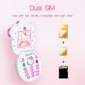 Cartoon Small Mobile Phone K688  Hello  Flip Phone   Cute Children Taiml  Mobile Phone Dual Card Dual Standby Positioning Anti-Lost Alarm Clock Large Volume Mobile Phone. 