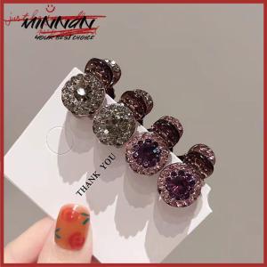 [minnan] กิ๊บติดผมไรน์สโตนทรงกลมขนาดเล็กสำหรับผู้หญิง กิ๊บติดผมขนาดเล็กสำหรับผู้หญิงทำจากเพทายแบบย้อนยุค