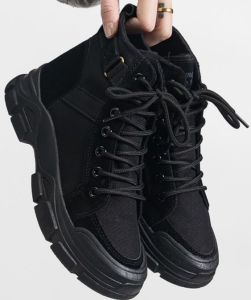 [JESSICASTORE] Korean matin fashion boots lace up canvas Formal High-Top Ankle Business Shoes boots for women #D01
