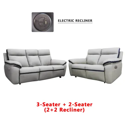 LivingMall Sally Manual/Electric Recliner 2-Seater/3-Seater Sofa - w/ PetFriendly Fabric/Leather