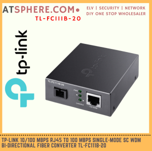 TP-LINK Tplink WDM Single Mode Fiber Media Converter 20KM 100Mbps Network RJ45 LAN to SC FC111B-20 TL-FC111B-20