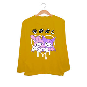 Baju Kartun Lengan Panjang Jumbo Kuromi Kaos Panjang LD 150 140 130 120 110 100 Wanita