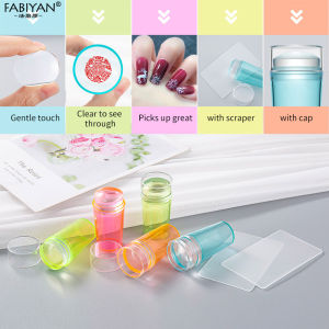 Nail Stamper With Plastic Scraper Set Nail Art Stamp Jelly Silicone Stamp Kit For Stamping Polish Print Manicure