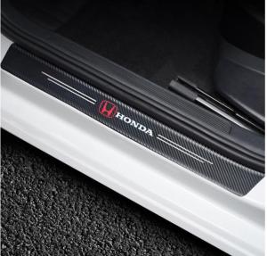 4pcs HONDA Carbon Fiber Car Stickers Sill Scuff Anti Scratch for For CR-V CIVIC ACCORD ODYSSEY CITY FIT