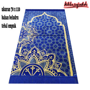sajadah tebal empuk beludru dewasa ukuran 70x110 yamani floral new/sablon sajadah/souvenir/oleh oleh haji/umrah