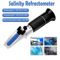 0-100‰ Salinity refractometer 1.000-1.070SG Salinity Seawater salinometer ATC refractometer Dual Scale Specific Gravity & Salt Percent. 