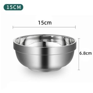 PICKIT 1Pcs 304 Stainless Steel Stainless Steel Bowl Childrens Canteen Double Layer Dish Container Durable Anti Scalding Soup Rice Bowl